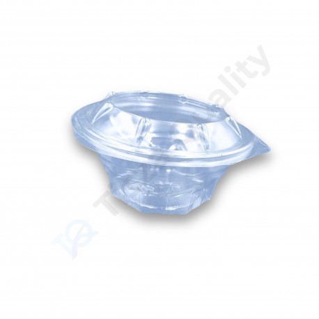 Egybefedeles kerek tálka - Luxy - 375ml PET víztiszta (Hotform)