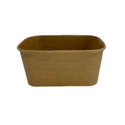 szögletes kraft ételszállító alj, PP bevonattal, 1000 ml - Be Green!