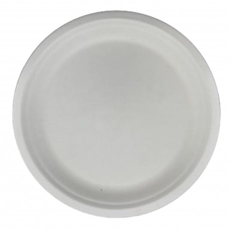 cukornád tányér, fehér, Ø260 mm - Be Green!