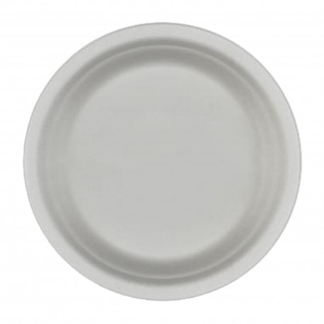 cukornád tányér, fehér, Ø220 mm - Be Green!