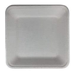 cukornád szögletes tányér, fehér, 160x160 mm - Be Green!