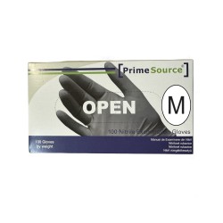Prime Source 9006 fekete nitril egyszer használatos púdermentes kesztyű M