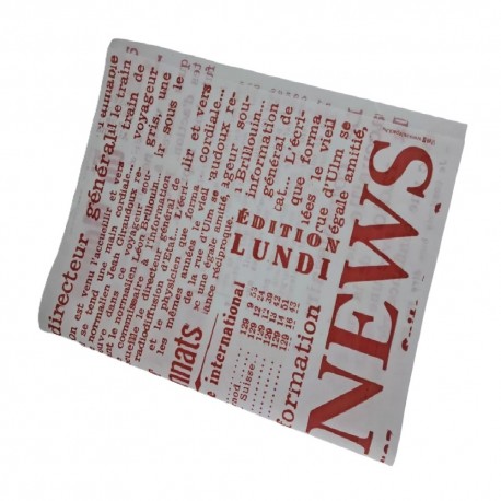 HAMBURGER, SZENDVICS CSOMAGOLÓ PAPÍR 40 X 60 CM piros felirattal