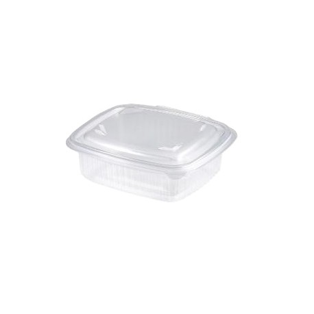 Egybefedeles szögletes doboz 142x125x46mm 375 ml PET víztiszta (Hotform)