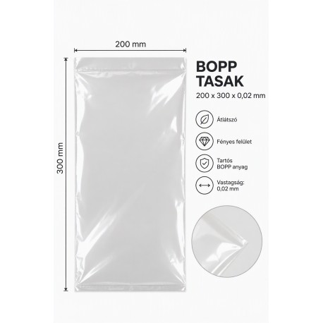 BOPP tasak 200x300x0,02 mm