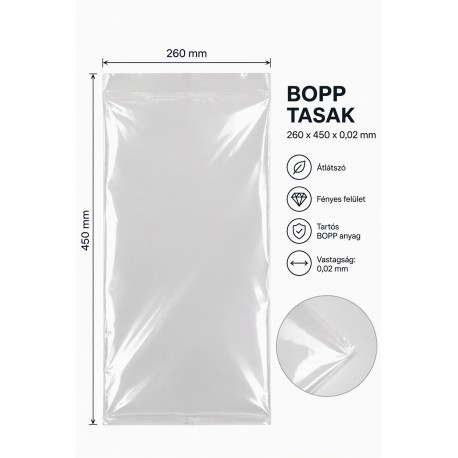 BOPP tasak 260x450x0,02 mm